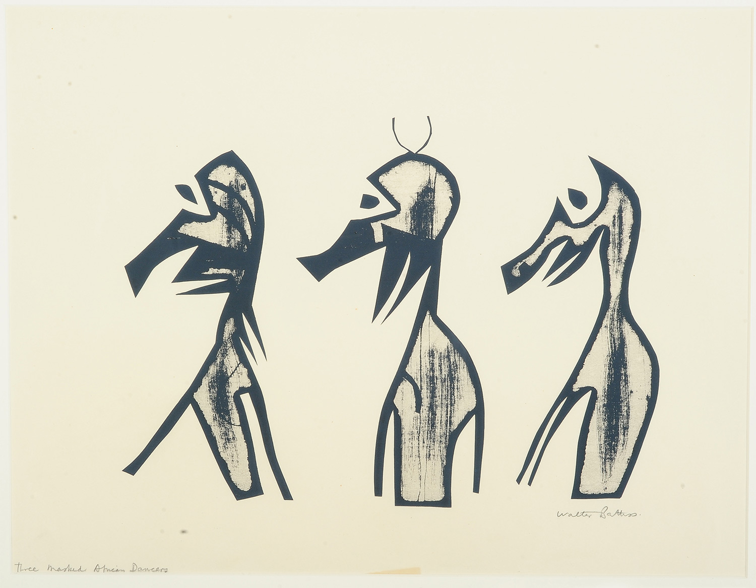 Three Masked African Dancers by Walter Battiss